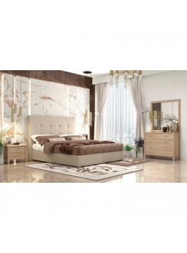 Savvidis Furniture  Κρεβάτι Υπέρδιπλο για στρώμα 160x200 µε αποθηκευτικό χώρο Νο 60 Μπεζ τεχνόδερμα BEST-30301