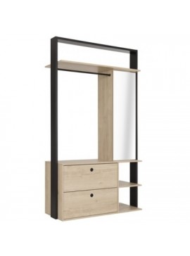 Epiplo World  Duplex Ανοιχτή Ντουλάπα 115x45x200εκ. Black/Natural Chestnut BEST-15322669