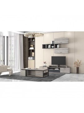 Savvidis Furniture  Τραπεζάκι Σαλονιού N17 Μελαμίνη-Μέταλλο Σταχτί-Ανθρακί 119x66.5x38 Rolltechnic BEST-89012012