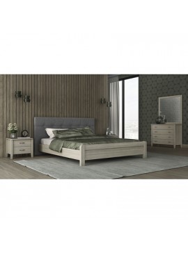 Savvidis Furniture  Σετ Κρεβατοκάμαρας 5τμχ (κρεβάτι για στρώμα 150x200, 2 κομοδίνα, τουαλέτα και καθρέφτης) N55 Ύφασμα Μελαμίνη Με Επιλογή Χρώματος BEST-8080263