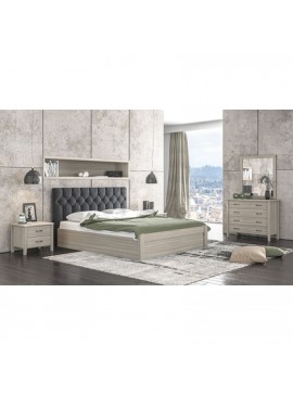 Savvidis Furniture  Σετ Κρεβατοκάμαρας 5τμχ (κρεβάτι για στρώμα 150x200, 2 κομοδίνα, τουαλέτα και καθρέφτης) N56 Ύφασμα Μελαμίνη Με Επιλογή Χρώματος BEST-8080265