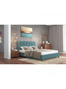 Savvidis Furniture  Σετ Κρεβατοκάμαρας 5τμχ (κρεβάτι για στρώμα 160x200, 2 κομοδίνα, τουαλέτα και καθρέφτης) N64 Ύφασμα Με Επιλογή Χρώματος /Καρυδί Μελαμίνη BEST-8080272
