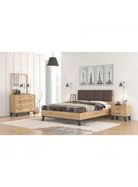 Savvidis Furniture  Κρεβάτι Υπέρδιπλο για στρώμα 160x200 N69 Καφέ Τεχνόδερμα Μελί BEST-8080158