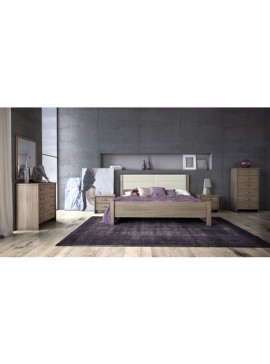 Savvidis Furniture  Σετ Κρεβατοκάμαρας 6τμχ (κρεβάτι για στρώμα 150x200 ,2 κομοδίνα,τουαλέτα,κολώνα και καθρέφτης) N45Δ Μόκα Μελαμίνη / Τεχνόδερμα BEST-8080324