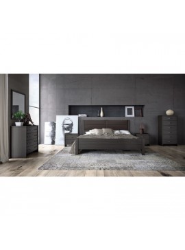 Savvidis Furniture  Σετ Κρεβατοκάμαρας 6τμχ (κρεβάτι για στρώμα 150x200, 2 κομοδίνα, τουαλέτα,κολώνα και καθρέφτης) N45Δ Βέγκε Μελαμίνη / Τεχνόδερμα BEST-8080326