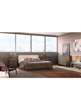 Savvidis Furniture  Σετ Κρεβατοκάμαρας 5τμχ(κρεβάτι για στρώμα 160x200,2 κομοδίνα,τουαλέτα και καθρέφτης) N26A Μόκα Μελαμίνη BEST-8080362