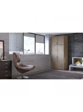 Savvidis Furniture  Ντουλάπα 2φυλλη 102x60x233 Με Πατάρι Νταμπλά Μόκα Μελαμίνη BEST-890118