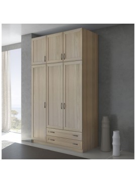 Savvidis Furniture  Ντουλάπα 3φυλλη 152x60x233 Με Πατάρι/ Λάττε Μελαμίνη BEST-30209
