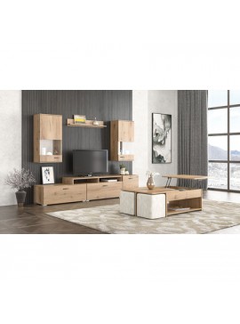 Savvidis Furniture  Σύνθετο Σαλονιού Μοριοσανίδα N27 Μελί 225x45x130cm BEST-890131