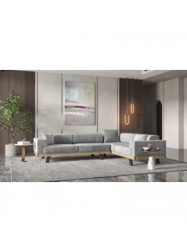 Savvidis Furniture  Γωνιακός Καναπές με Αριστερή Γωνία N1 Γκρι 283x221εκ. Rolltechnic BEST-51249864