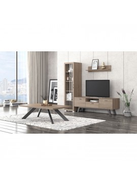 Savvidis Furniture  Σύνθετο Σαλονιού 195x45xΥ180cm Μελαμίνη Nο30 Νέο Καρυδί​​ BEST-8080420
