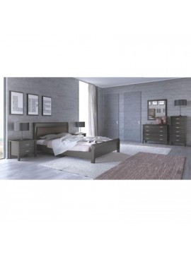 Savvidis Furniture  Σετ Κρεβατοκάμαρας 6τμχ (Κρεβάτι για στρώμα 150x200 με τάβλες , 2 κομοδίνα, τουαλέτα και καθρέφτης) N26 Βέγγε με Καφέ τεχνόδερμα BEST-30092