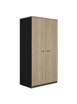 Epiplo World  Tonight Ντουλάπα Με 2 Πόρτες 101x60x196εκ. Black/Natural Chestnut BEST-51203272