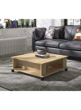 Epiplo World  Lazio Τραπεζάκι σαλονιού "παλέτα" 80x80x30εκ. Helvezia Oak BEST-1536701