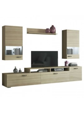 Savvidis Furniture  Σύνθετο Σαλονιού Μοριοσανίδα 225x45x130cm N27 Λάττε​ BEST-8080104