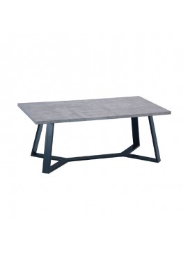 WOODWELL ΕΜ755,3HANSON Τραπεζάκι Σαλονιού Καθιστικού, Μέταλλο Βαφή Μαύρο, Cement 110x60x45cm ΕΜ755,3