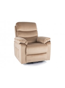 FOTEL ROZKŁADANY HEKTOR M (FUNKCJA MASAŻU I PIONIZACJI) VELVET BEŻ BLUVEL 28 DIOMMI-80-3643