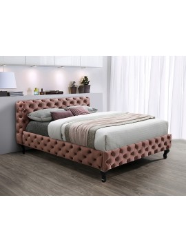 Επενδυμένο κρεβάτι Herrera 160х200 με βελούδο σε χρομα Ροζ DIOMMI HERRERAV160RW DIOMMI80-1914