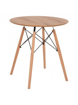 ΤΡΑΠΕΖΙ MINIMAL ΣΤΡΟΓΓΥΛΟ HM0059.04 MDF ΣΕ ΦΥΣΙΚΟ-ΠΟΔΙΑ ΟΞΙΑΣ ΦΥΣΙΚΟ Φ80Χ72Υεκ.