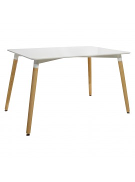 ΤΡΑΠΕΖΙ MINIMAL HM008.01 ΛΕΥΚΟ MDF, ΞΥΛΙΝΑ ΠΟΔΙΑ ΟΞΙΑ, 120Χ80X73Υ ΕΚ.