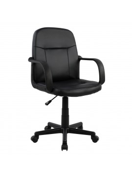 ΚΑΡΕΚΛΑ ΓΡΑΦΕΙΟΥ GRANE HM1005 ΜΕ ΜΠΡΑΤΣΑ ΜΑΥΡO PU 56,5x50x88-100Υ εκ.