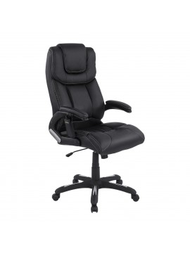 ΚΑΡΕΚΛΑ ΓΡΑΦΕΙΟΥ THORIN HM1050.01 ΜΕ MASSAGE ΜΑΥΡΗ HOMEMARKT 62x70x127Y εκ.