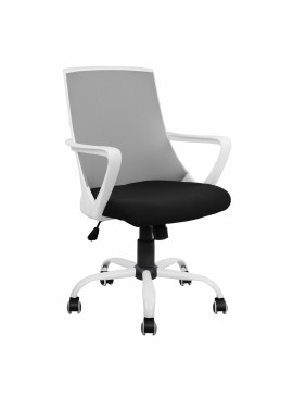 ΚΑΡΕΚΛΑ ΓΡΑΦΕΙΟΥ MALFOI HM1053.21 ΓΚΡΙ MESH & ΠΟΔΙ ΜΕΤΑΛΛΙΚΟ 58x59x103 cm
