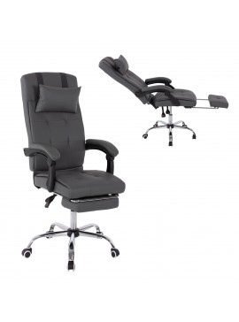 ΠΟΛΥΘΡΟΝΑ ΓΡΑΦΕΙΟΥ ΔΙΕΥΘΥΝΤΙΚΗ ΓΚΡΙ HM1057.20 ΜΕ ΠΤΥΣΣΟΜΕΝΟ ΥΠΟΠΟΔΙΟ 58x71x128Y εκ.