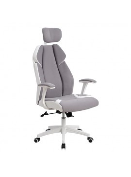 ΚΑΡΕΚΛΑ ΓΡΑΦΕΙΟΥ SALENA HM1086.10 ΣΕ ΓΚΡΙ ΛΕΥΚΟ ΧΡΩΜΑ 65x73x130 εκ.