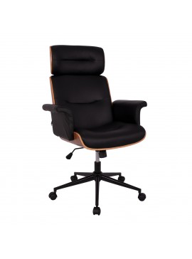 ΚΑΡΕΚΛΑ ΓΡΑΦΕΙΟΥ ΔΙΕΥΘΥΝΤΙΚΗ SUPERIOR PRO HM1108.01 ΚΑΡΥΔΙ-ΜΑΥΡO PU 74x74x116Yεκ.