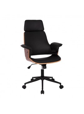 ΚΑΡΕΚΛΑ ΓΡΑΦΕΙΟΥ ΔΙΕΥΘΥΝΤΙΚΗ SUPERIOR PRO HM1110.01 ΚΑΡΥΔΙ-ΜΑΥΡΗ 67x66x120 cm