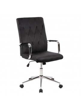 ΚΑΡΕΚΛΑ ΓΡΑΦΕΙΟΥ JOSEF HM1181.04 ΜΑΥΡΟ ΒΕΛΟΥΔΟ-INOX ΒΑΣΗ 58x61x105-113Yεκ.