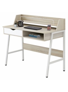 ΓΡΑΦΕΙΟ OLIVIER HM2129.01 ΜΕΛΑΜΙΝΗ ΣΕ SONAMA-ΛΕΥΚΟ-ΛΕΥΚΟΣ ΜΕΤΑΛΛΙΚΟΣ ΣΚΕΛΕΤΟΣ 104x48x89Υεκ