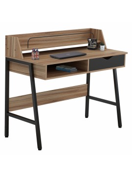 ΓΡΑΦΕΙΟ OLIVIER HM2129.02 ΜΕΛΑΜΙΝΗ ΣΕ ΚΑΡΥΔΙ-ΜΑΥΡΟ-ΜΑΥΡΟΣ ΜΕΤΑΛΛΙΚΟΣ ΣΚΕΛΕΤΟΣ 104x48x89Υεκ