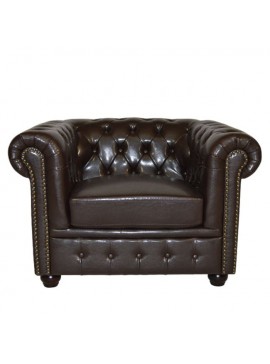 ΠΟΛΥΘΡΟΝΑ T.CHESTERFIELD POLINA HM3011.01 PU ΣΚΟΥΡΟ ΚΑΦΕ 110x90x73Yεκ.