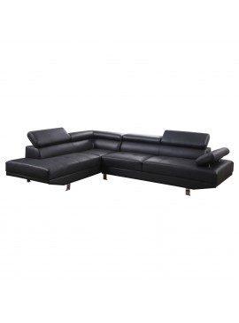 ΚΑΝΑΠΕΣ ΓΩΝΙΑ GORO ΑΡΙΣΤΕΡΗ HM3084.02L ΑΠΟ ΜΑΥΡΟ PU 270x200x87Υεκ