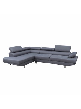 ΚΑΝΑΠΕΣ ΓΩΝΙΑ ΑΡΙΣΤΕΡΗ GORO HM3085.10L ΓΚΡΙ ΥΦΑΣΜΑ 270x200x87Y εκ.