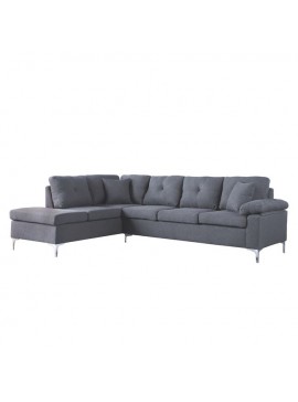 ΚΑΝΑΠΕΣ ΓΩΝΙΑ ΑΡΙΣΤΕΡΗ ZAILA HM3087L ΥΦΑΣΜΑ ΓΚΡΙ 282x197x90 εκ.