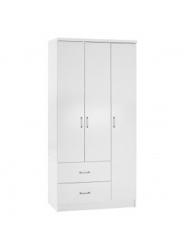 ΝΤΟΥΛΑΠΑ 3ΦΥΛΛΗ ME 2 ΣΥΡΤΑΡΙΑ CAESAR HM340.05 ΛΕΥΚΗ 89x42,5x181 εκ.