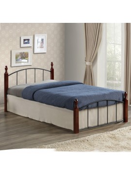 ΚΡΕΒΑΤΙ MAKAI ΜΕΤΑΛΛΟ ΞΥΛΟ ΚΑΡΥΔΙ ΣΤΡΩΜΑ 90X190 HM381