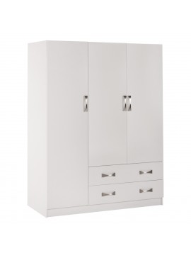 ΝΤΟΥΛΑΠΑ 3ΦΥΛΛΗ CARLY HM384.05 ΜΕ ΔΥΟ ΣΥΡΤΑΡΙΑ ΛΕΥΚΗ 150X55Χ180Υεκ.