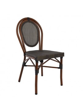 ΚΑΡΕΚΛΑ ΑΛΟΥΜΙΝΙΟΥ KASON BAMBOO LOOK ΚΑΦΕ ΜΕ TEXTLINE 40,5x56,5x89,5 εκ. HM5026
