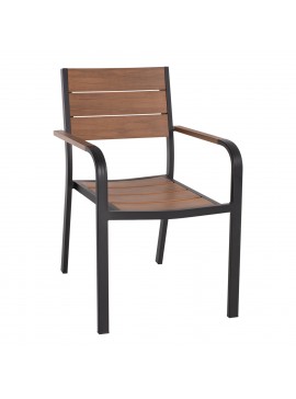 ΠΟΛΥΘΡΟΝΑ ΑΛΟΥΜΙΝΙΟΥ SAGA ΜΑΥΡΗ ΜΕ POLYWOOD HM5127.03 56x55x85,5Yεκ.