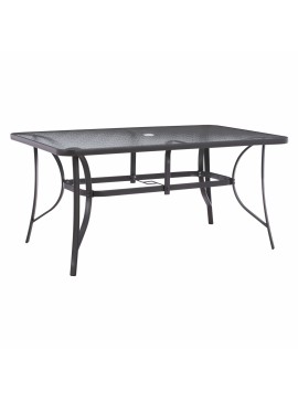 ΤΡΑΠΕΖΙ BRUNO 150X90Χ75Υεκ. ΜΕΤΑΛΛΙΚΟ ΟΡΘΟΓΩΝΙΟ ΓΚΡΙ ΜΕ ΤΡΥΠΑ ΟΜΠΡΕΛΑΣ Φ38  HM5145.11