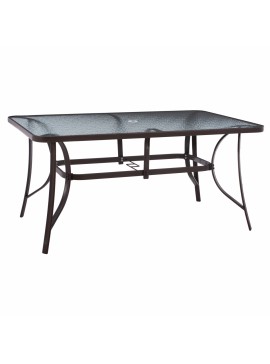 ΤΡΑΠΕΖΙ BRUNO 150X90Χ75Υεκ. ΜΕΤΑΛΛΙΚΟ ΟΡΘΟΓΩΝΙΟ ΚΑΦΕ ΜΕ ΤΡΥΠΑ ΟΜΠΡΕΛΑΣ Φ38 HM5145.12