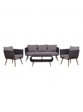 ΣΕΤ ΣΑΛΟΝΙ 4ΤΜΧ ΑΛΟΥΜΙΝΙΟΥ ΜΕ WICKER ΓΚΡΙ HM5282.11