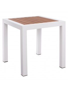 ΤΡΑΠΕΖΙ ΑΛΟΥΜΙΝΙΟΥ SABRA HM5403.01 ΛΕΥΚΟ ΜΕ POLYWOOD 45Χ45Χ45,5 εκ.