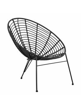 ΠΟΛΥΘΡΟΝΑ ΤΥΠΟΥ ΦΩΛΙΑ ΜΕΤΑΛΛΙΚΗ ALLEGRA HM5458.02 ΜΕ ΜΑΥΡΟ WICKER 73x83x86Υ εκ.