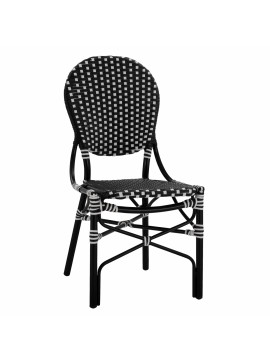 ΚΑΡΕΚΛΑ ΑΛΟΥΜΙΝΙΟΥ BAMBOO LOOK ΜΕ WICKER ΜΑΥΡΟ ΛΕΥΚΟ HM5792.02 46x60x96 εκ.