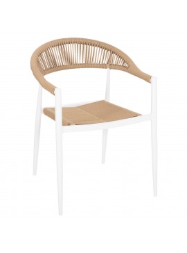 ΠΟΛΥΘΡΟΝΑ ΑΛΟΥΜΙΝΙΟΥ GRET HM5854.01 ΛΕΥΚΗ PE RATTAN ΜΠΕΖ 56x55,5x78Υεκ.